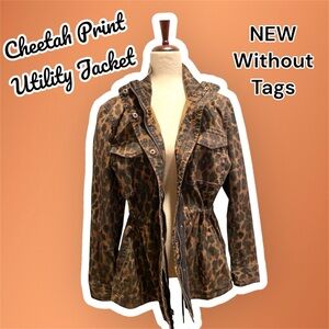 Style & Co, Sizes L & XL Available, Cheetah Print Utility Jacket - NWOT
